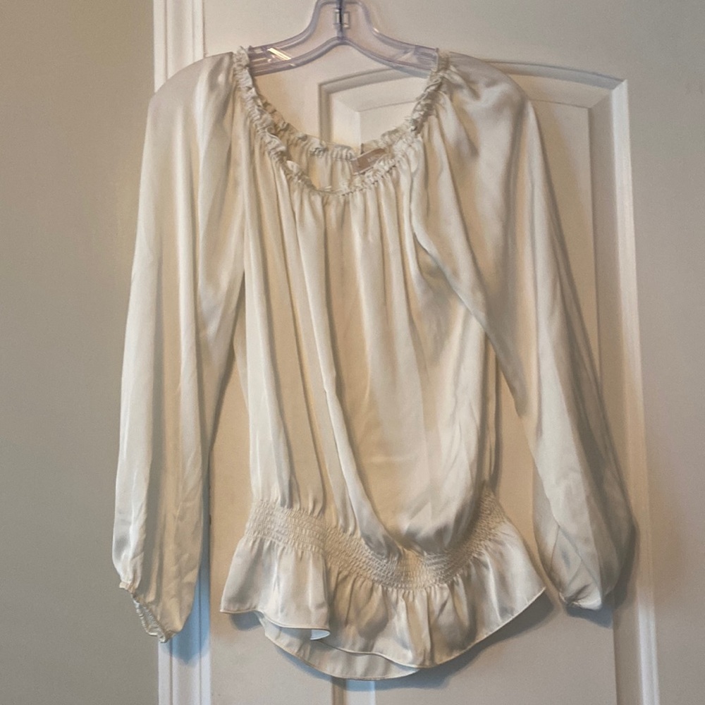 Michael Kors ivory satin blouse
